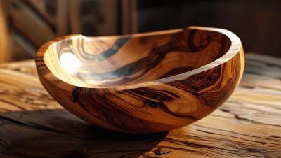 Hand-Carved Wooden Bowl
